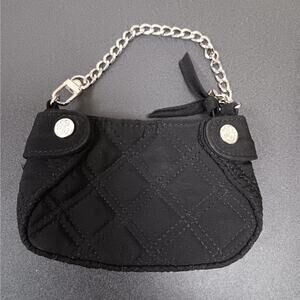 EUC Vera Bradley Colette Black Quilted Tiny Handbag Chain Handle Zipper Closure